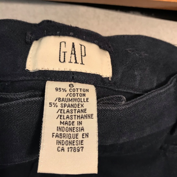 GAP Vintage Y2K Flare Book Cut Stretch Cotton Flat Front Pants Minimalist Blue - Picture 6 of 8